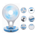 Φορητός ανεμιστήρας επαναφορτιζόμενος με LED φωτιστικό 2